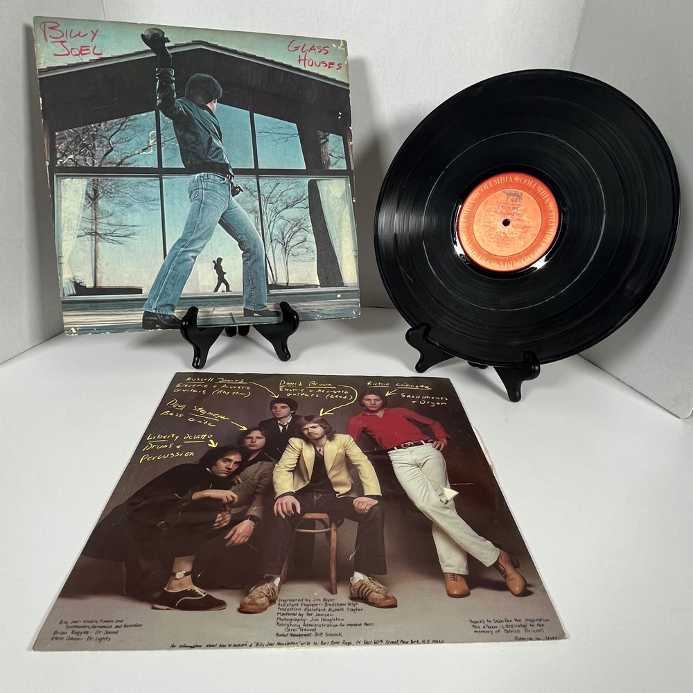 Billy Joel Glass Houses Vinyl LP 1980 Columbia Classic Rock Record Good plus.